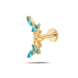 Piercing orecchio corona incanto azzurra in oro