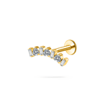 Piercing orecchio cuore cristallino in oro
