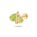 Piercing orecchio/naso/bocca ape regina piccola verde in oro