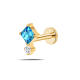 Piercing orecchio/naso/bocca armonia azzurro in oro
