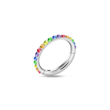 Piercing orecchio/naso/bocca cerchietto arcobaleno