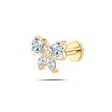 Piercing orecchio/naso/bocca fiocco di sogno bianco in oro