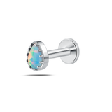 Piercing orecchio/naso/bocca lacrima blu opale in argento