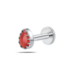Piercing orecchio/naso/bocca lacrima rossa opale in argento