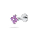 Piercing orecchio/naso/bocca orchidea viola in argento