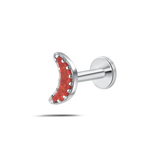 Piercing orecchio/naso/bocca selene rosso in argento