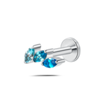 Piercing orecchio/naso/bocca trilogy sky blue in argento