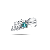 Piercing orecchio/naso conchiglia azzurra in argento