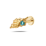 Piercing orecchio/naso conchiglia azzurra in oro