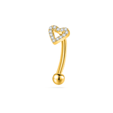Piercing sopracciglio cuore chic in oro
