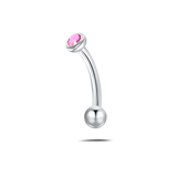 Piercing sopracciglio/orecchio pietra rosa in argento
