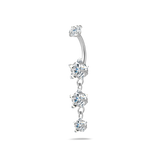 Piercing ombelico cascata di stelle bianca in argento