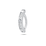 Piercing ombelico cerchietto venere bianco in argento