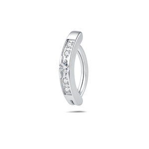 Piercing ombelico cerchietto venere bianco in argento