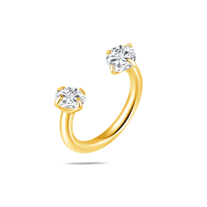 Piercing orecchio/naso/bocca doppio cristallo in oro