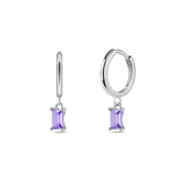 Orecchini baguette viola in argento
