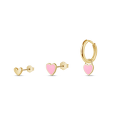 Amour earrings set in gold