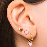 Amour earrings set in gold