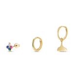 Mermaid earrings set in gold