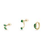 Set orecchini emerald in oro