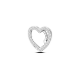 Navel piercing floating heart in silver