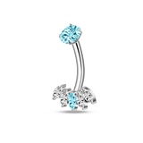 Piercing ombelico cinque petali in argento