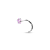 Piercing naso stella rosa in argento