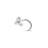 Piercing naso triangolo bianco in argento