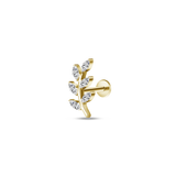 Piercing orecchio vento di fiori in oro