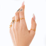 Set cinque ferma anelli in oro