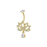 Piercing ombelico fiore di loto in oro