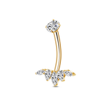 Gold crystal navel piercing