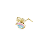 Piercing naso farfalla in oro con cristalli arcobaleno