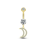 Piercing ombelico piccola luna in oro