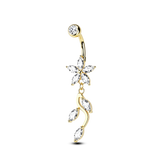 Piercing ombelico petalo in oro