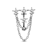 Piercing ombelico floating stelline in argento