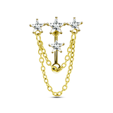 Piercing ombelico floating stelline in oro