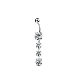 Piercing ombelico diamantini in argento