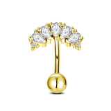 Floating luxury belly button piercing in gold