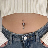Piercing ombelico sole e luna in argento