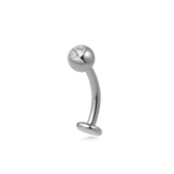 Piercing ombelico floating con pietra bianca in argento