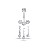 Piercing ombelico tre fiori in argento