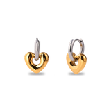 Orecchini cuore in oro e argento