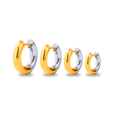 Set orecchini quattro cerchietti in oro e argento