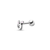 Piercing lingua coniglietto in argento con orecchie rosa