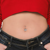 Piercing ombelico ali di cristallo in argento