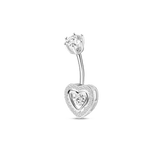 Piercing ombelico cuore eterno in argento