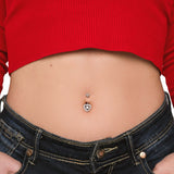 Piercing ombelico cuore eterno in argento