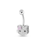 Piercing ombelico gattino kitty in argento