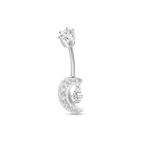 Piercing ombelico luna in argento